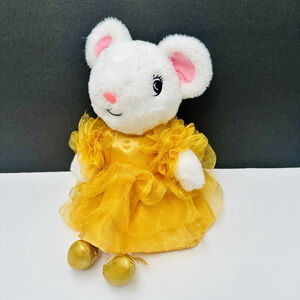 Claris The Mouse White Plush Tangerine Dress Gold Shoes Stuffed Animal READ SEE